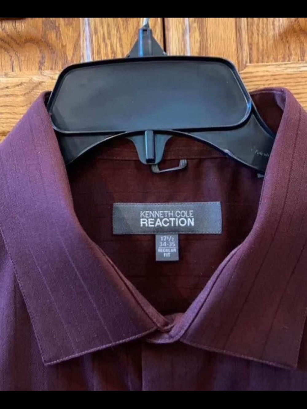 Kenneth Cole Men's Long-Sleeve Dress Shirt - Burgundy Wine - Picture 3 of 3